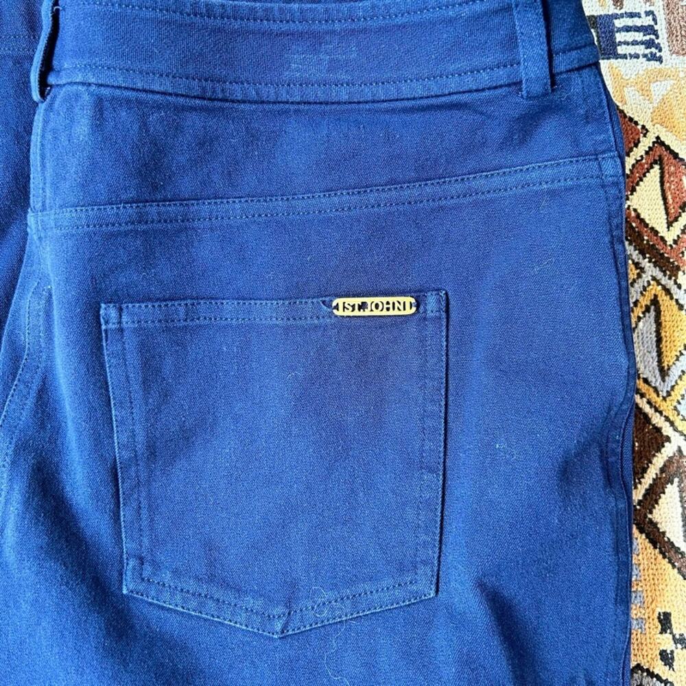 St. John Navy Blue Stretch Pocket Ankle Pant Size 14 MSRP $500 Old Money Luxury - Picture 5 of 8